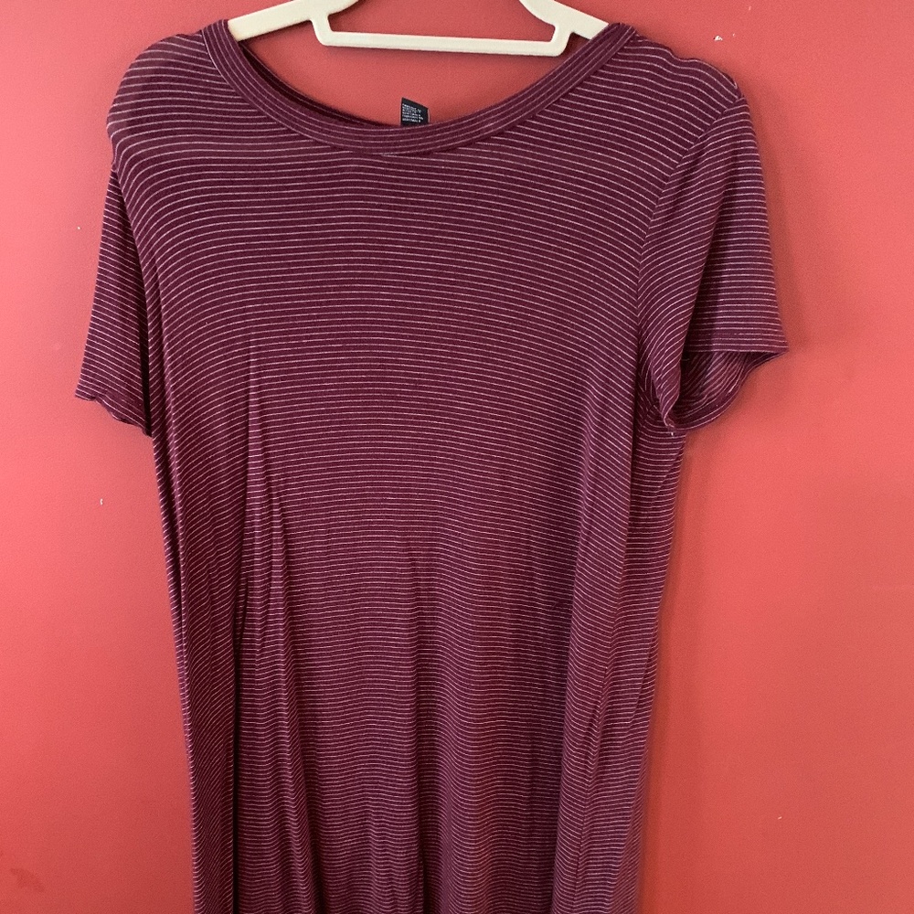 Burgundy Tee-Shirt Dress